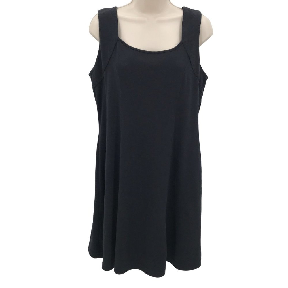 Basic Editions Womens Black Casual Sleeveless Scoop Neck Mini Sun Dress Size M